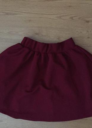 Крутая бордовая юбка, stradivarius3 фото