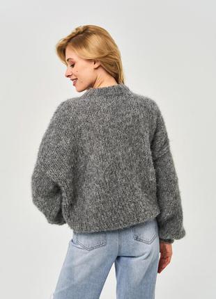 Серый оверсайз свитер8 фото