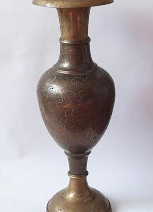 Большая индийская латунная ваза, 70-80е гг. вес - 1кг. 954гр.