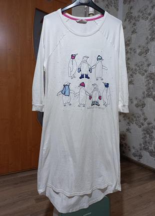 Супер ночнушка с пингвинчиками в стразиках. бренд tu