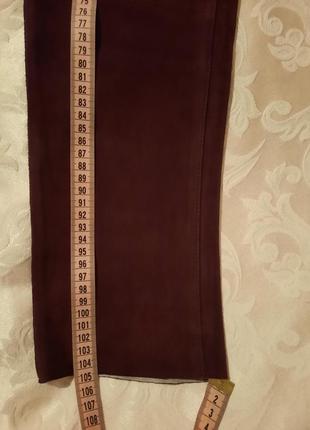 Кожаные велюровая замша узкие штаны цвета марсала heine7 фото
