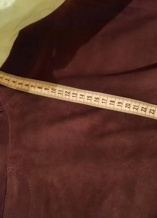 Кожаные велюровая замша узкие штаны цвета марсала heine9 фото