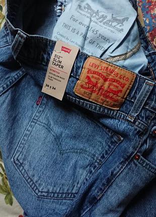 Брендові фірмові стрейчеві джинси levi's 512 slim taper,нові з бірками,оригінал з сша,розмір 36/34.7 фото