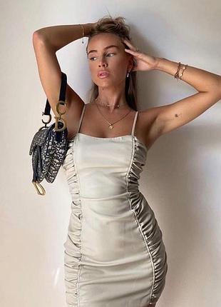 Кожаное платье zara