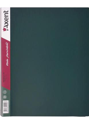 Папка на 4-х кільцях, а4 формату 35 мм, зелена, axent 1208-05-a