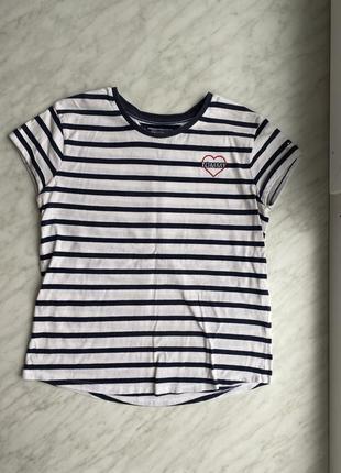 Футболка у смужку біла синя tommy hilfiger дитяча, жіноча хс