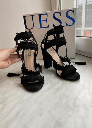 Чорні замшеві босоніжки guess 39 жіночі весна літо осінь