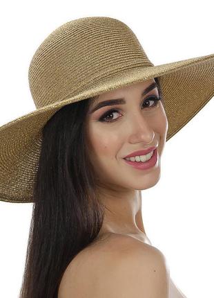 Модная летняя шляпа дель мар золото - 139-43