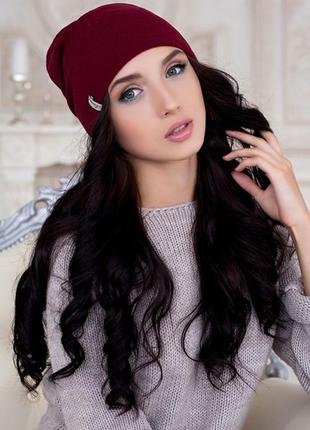 Осенняя шапка-чулок - 94200 бордовый