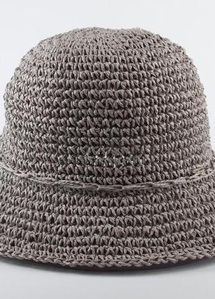 Летняя мини-шляпка бренда дель маре - 202-06 серый2 фото