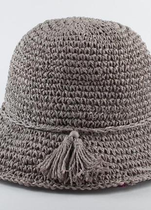 Летняя мини-шляпка бренда дель маре - 202-06 серый3 фото