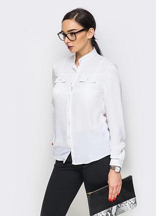 Классическая белая блузка - 68116