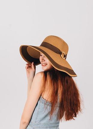 Женская шляпа от солнца "вайс" - 1904 капучино+шоколад