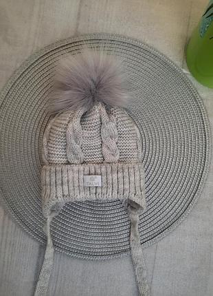 😍красивейшая щимняя  шапочка для деток 6-12мес
