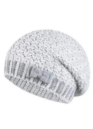 Зимняя женская шапка "кларисса" - 02 белый+светло-серый