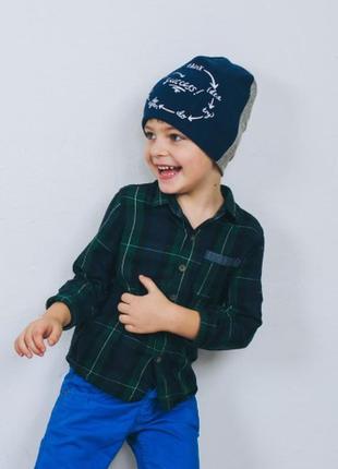 Двухсторонняя шапка для мальчиков "дайс" - зелёный