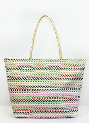 Красивая сумка на пляж "верона" - 1802 кремовый1 фото
