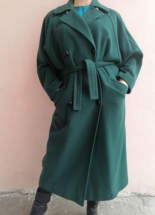 Шикарне пальто вінтаж кутюр двобортне ишерсть.