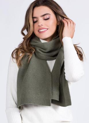 Узкий однотонный шарф к шапкам и беретам камея (szalik 02) - 18.863.52 хаки