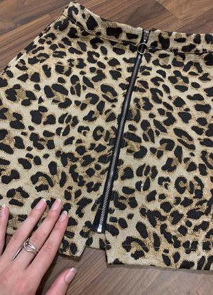Леопардовая юбка- трапеция 🐆5 фото