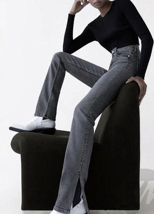 Джинсы zara split skinny с разрезами