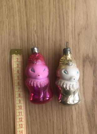 Новогодние игрушки ссср лисички 2 шт