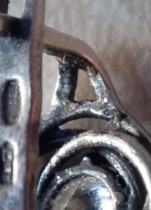 Серебренные серьги с фионитами.4 фото