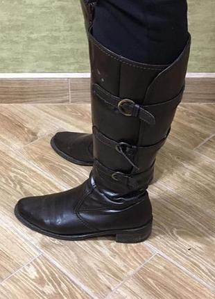 Сапоги кожаные высокие