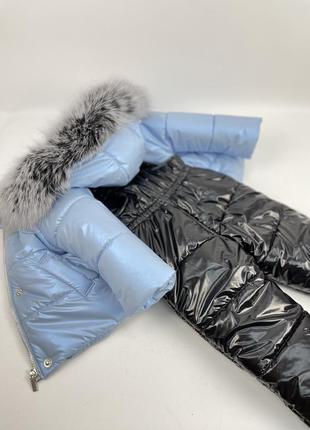 Зимовий комплект для дівчаток до -30 морозу на флісі з натуральним хутром6 фото