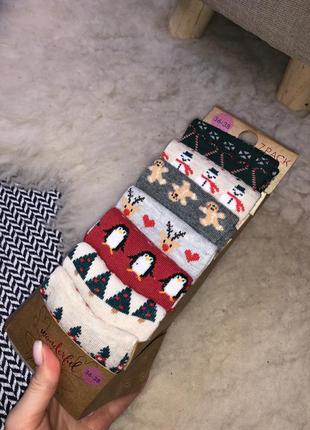 Шкарпетки набір комплект високі новорічні різдвяні дні тижня10 фото