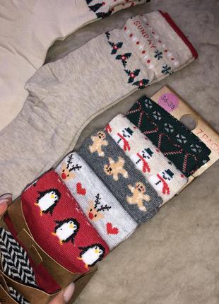 Шкарпетки набір комплект високі новорічні різдвяні дні тижня6 фото
