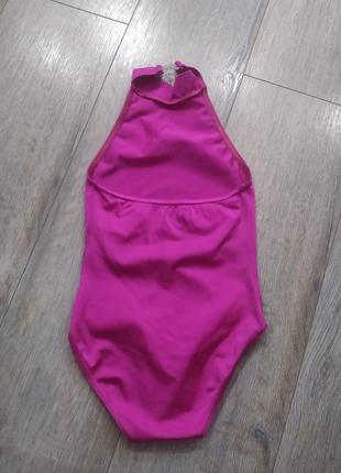 Англия!фирменный розовый спортивный купальник, для танцев с открытой спиной, на 8-10 лет, новый2 фото