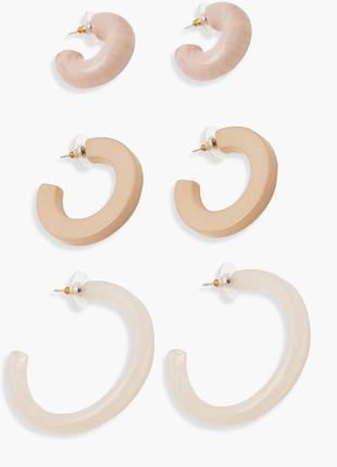 Ніжно рожеві сережки кільця boohoo