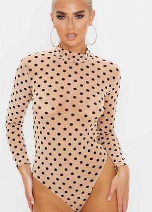 Новий напівпрозорий боді в горошок