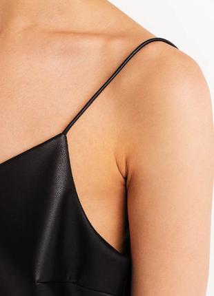 Кожаное платье-комбинация чёрного цвета от befree5 фото
