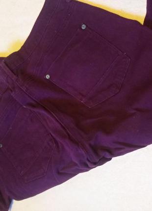 Скинни джинси марсала фіолетові баклажановий колір зайженые3 фото