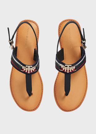 Tommy hilfiger жіночі шкіряні сандалі shimmery ribbon flat sandal