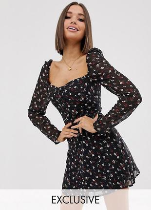 Роскошное платье missguided в мелкий цветочек, платье подчёркивающее фигуру!