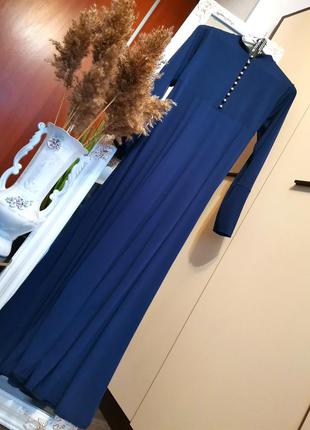 Ліквідація 🎉шикарне синє плаття максі в стилі вінтаж 11592 фото