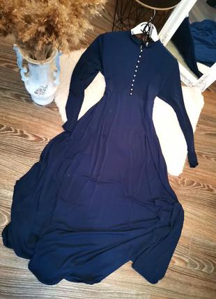 Ліквідація 🎉шикарне синє плаття максі в стилі вінтаж 11594 фото