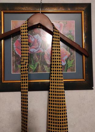 Шелковый галстук в клетку5 фото