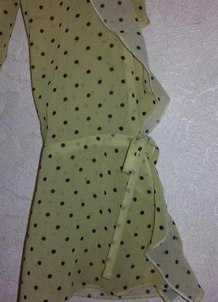 Романтичная блузка в горошек с рюшами / блуза с длинными рукавами5 фото
