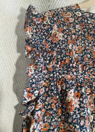 Женская блуза 100% модал, штапель летняя легкая блузка в мелкий цветок, большой размер, батал.5 фото