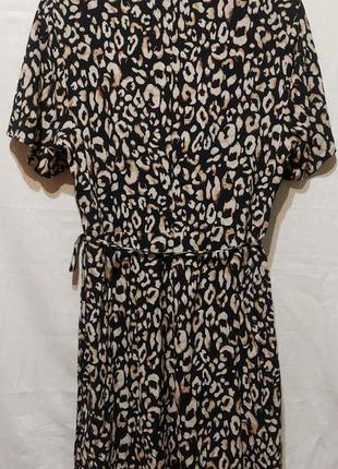 Коротке плаття халат c запахом з м'якої віскозної тканини леопардовий принт h&m10 фото