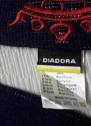 Классный фирменный вязаный шарф с бахромой diadora3 фото