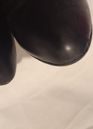 Кожанные итальянские черные высокие сапоги на каблуках натуральная кожа шкіра шкіряні4 фото