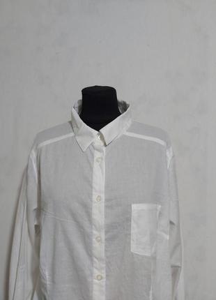 Базовая белоснежная  рубашка (индийский 100%-котон) blanche porte4 фото