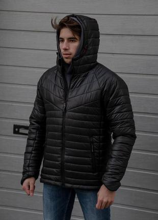 Зимняя куртка мужская стеганная черная