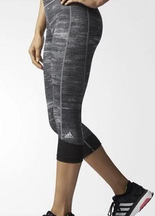 Жіночі легінси лосини тайтсы adidas techfit capri black/print/matte silver ai2953