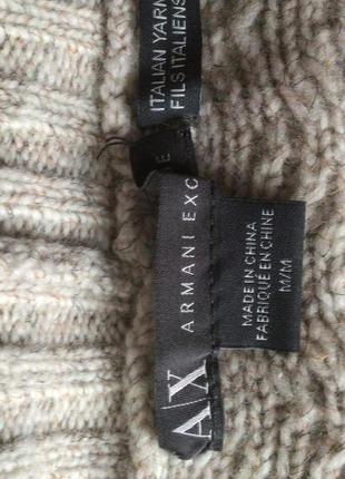 Теплый  свитер оригинального кроя, шерсть в составе бренда a/x armani exchange, италия9 фото